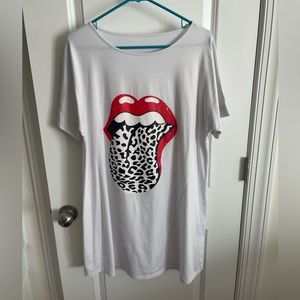 Rolling Stones Leopard Print Tshirt Dress XL